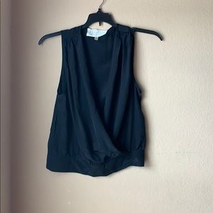 Rory Beca Black open V-neck blouse